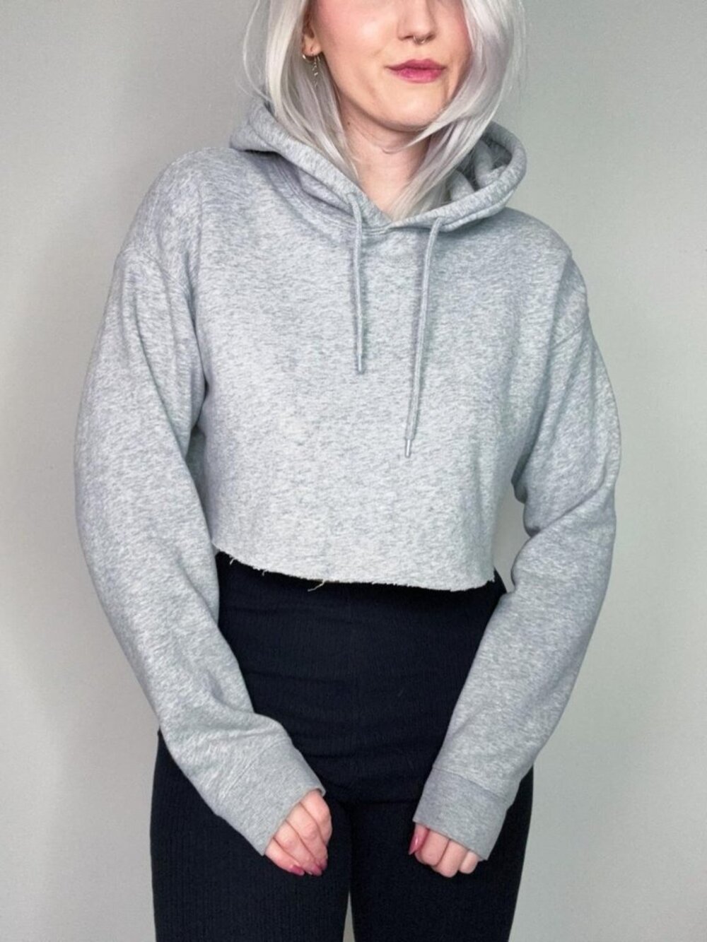 Out From Under Grey Cropped Hoodie Sweatshirt